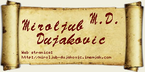 Miroljub Dujaković vizit kartica